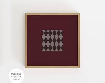 No Ai | Handmade Posters | Square Geometric Print (Digital Download)