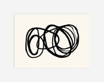 Impression d&#39;art abstrait noir, art abstrait noir et blanc, art imprimable, art mural de galerie, impressions minimales, art mural moderne, affiche imprimable