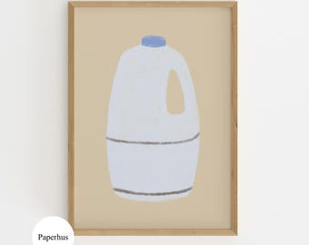 No Ai | Handmade Posters | Milk Bottle Print (Digital Download)