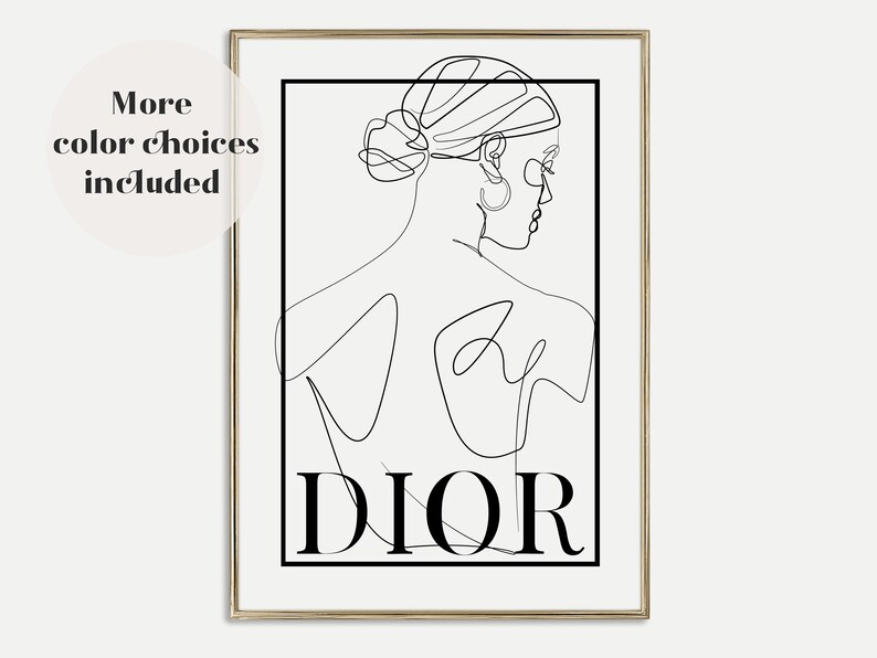 Fine Line Fashion Poster Dior Print Fashion Wall Art Poster Etsy