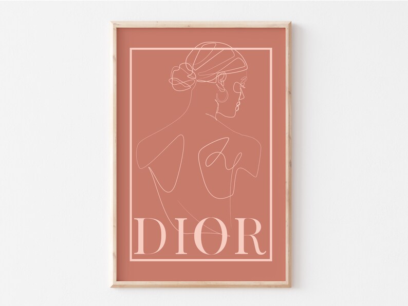Fine Line Fashion Poster Dior Print Fashion Wall Art Poster Etsy