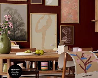 Abstrakt Galerie Wand Kunst Set | Erdfarbene Ton-Drucke (Digitaler Download