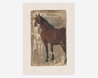 Horse Print, Vintage Painting, PRINTABLE Wall Art, Vintage Art Prints, Farmhouse Decor, Horse Antique Print