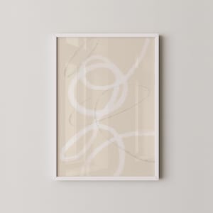 Abstrakter Kunstdruck | Minimalistische Lichtlinie Kunst für modernes Dekor | Neutrale Scribble Kunst | Minimale beruhigende Drucke | Drucke2Papier