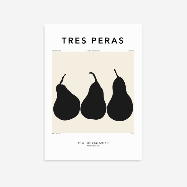 Pear Fruit Print, kitchen Print, Fruit Wall Art, Fruit Poster, Kitchen Wall Art, Kitchen Decor, Pear Print, Printable Wall Art, Modern Art