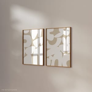 Neutral Abstract Art Print, Neutral Gallery Wall Set, Printable Art, Gallery Wall Art, Minimal Prints, Modern wall art, Print Set Of 2