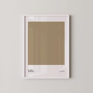 LATTE Poster | Coffee Art Prints | Home Barista | Warm Neutral Aesthetic Wall Art | Minimal Kitchen Decor | Prints2paper