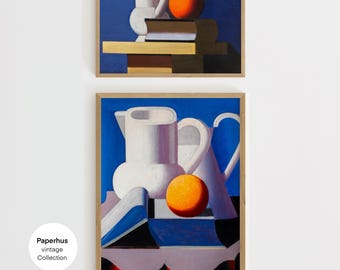 Eklektische Wandkunst | Set Aus 2 Drucken | Stillleben Gemälde Antik | Digitale Produkte
