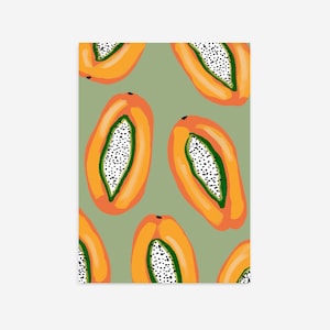 Papaya Print, Papaya Küchen Print, Obst, Obst Poster, Küchen Wandkunst, Küchen Deko, druckbare Wandkunst, moderne Kunst