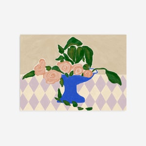 Botanische Illustration, Abstrakte Blumen Kunst, Abstrakte Illustration, Dekoratives Bild, Dekoratives Bild, 70x70 cm