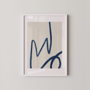 Blue Abstract Line Art | Minimalist Wall Print | Modern Abstract Design | Digital Line Drawing | Instant Download