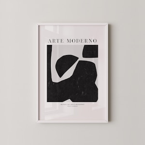 Impressão de arte moderna | Arte de parede minimalista em preto e branco | Arte abstrata contemporânea | Download digital | Pôster de museu