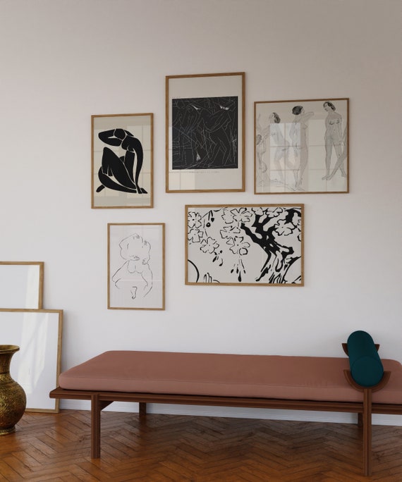 Vintage Gallery Wall Art Nude Print Set Set of 5 Prints Etsy
