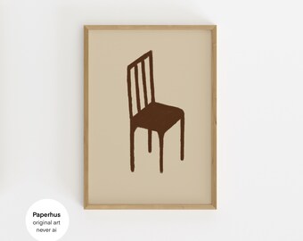 No Ai | Handmade Posters | Wooden Chair Print  (Digital Download)
