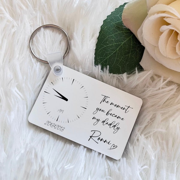 PERSONALISED KEYRING, the moment you became my Daddy, Mummy