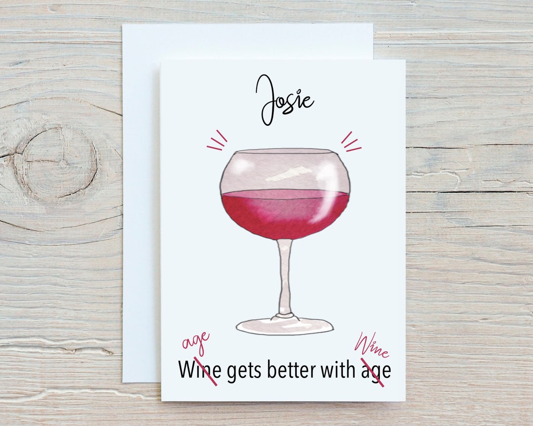 Personalised Funny Birthday Card, Wine Card, Card for Him, Her Friend ...