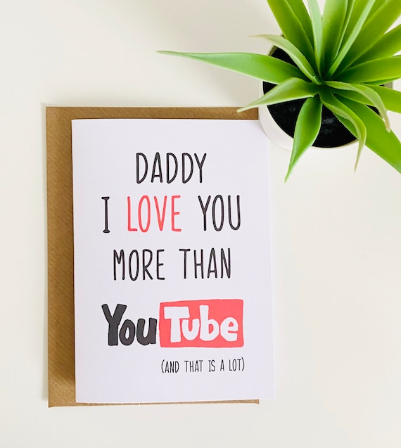 Papá te amo más que YouTube Día del Padre tarjeta de - Etsy México