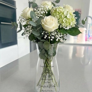 Personalised New Home Glass Vase – Custom Housewarming Address Keepsake image 3