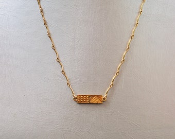 Gold chain necklace, gold layering chain, gold bar chain, gold pendant, gold chain choker, gold choker, gold necklace, for women, Gaïa chain