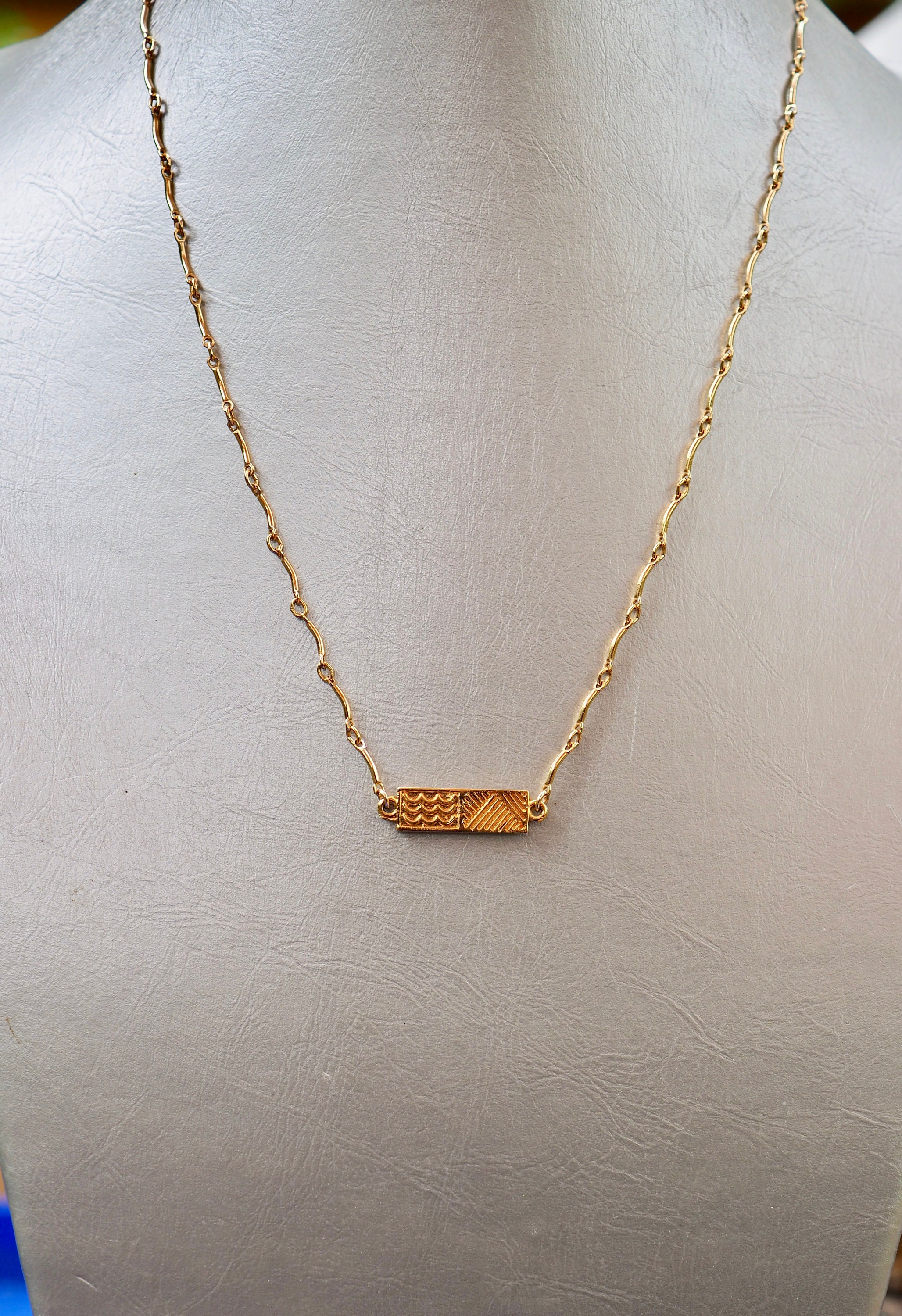 Gold Chain Necklace, Gold Layering Chain, Gold Bar Chain, Gold Pendant ...
