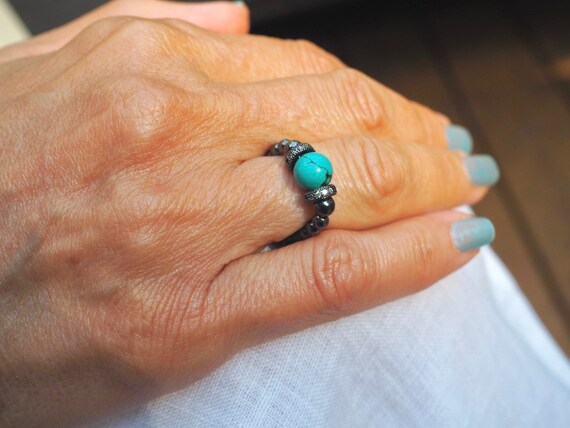 Black cheap turquoise ring