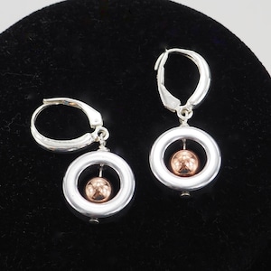 rose gold Ohrringe, Silber Ohrringe, rose gold Ohrringe, Ohrhänger, Hämatit Ohrringe, Silber Hämatit Ohrringe, Tropfenohrringe