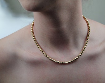 Gold necklace, gold filled necklace, 14k Gold Filled bead necklace, dainty gold necklace, gold bead necklace, 14k gold filled choker