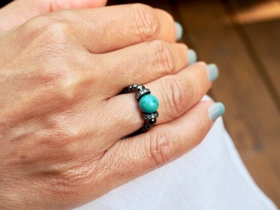 Black cheap turquoise ring