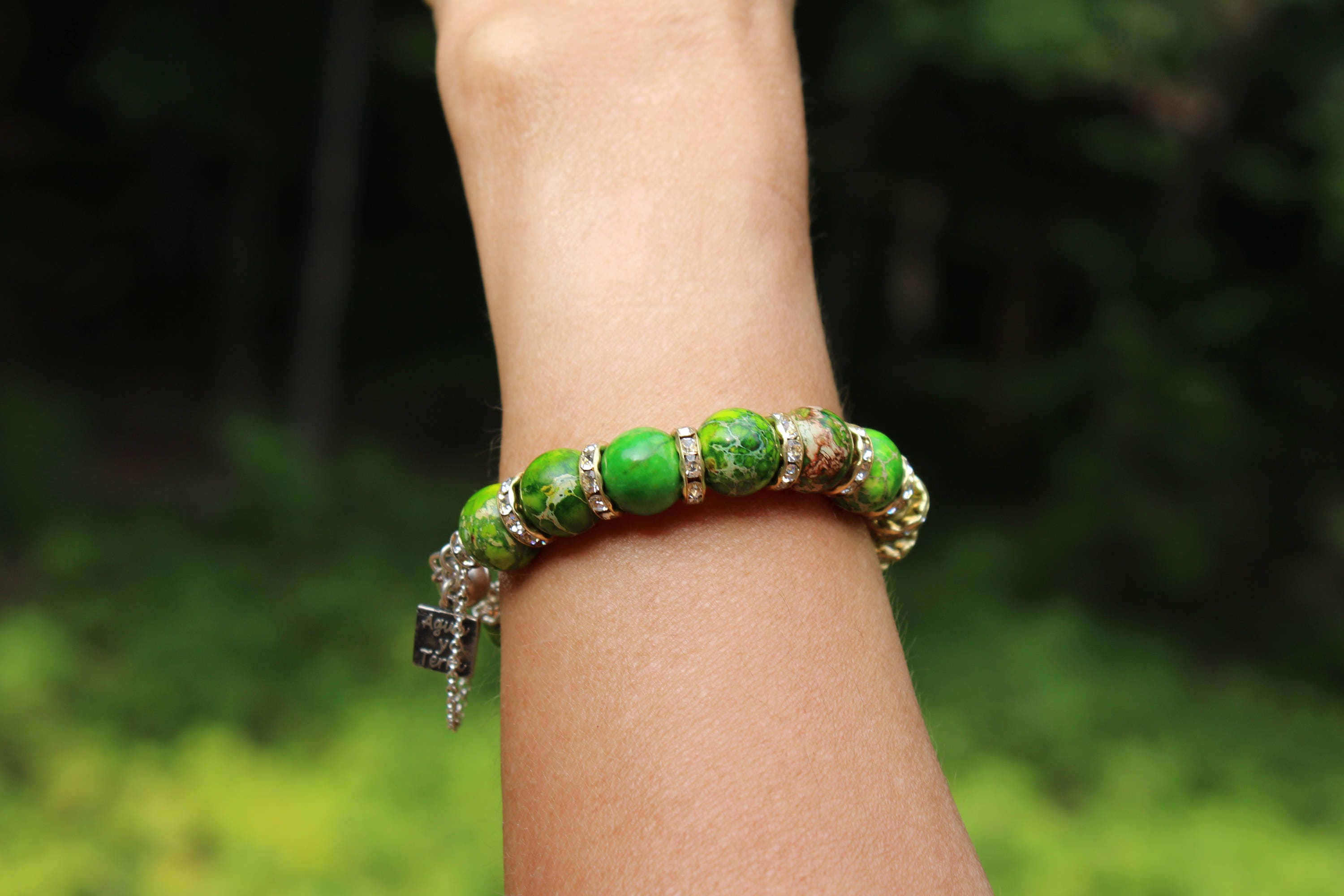 Green Jasper Bracelet, Green Imperial Jasper Bracelet, Jasper