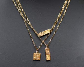 Gold chain necklace, gold chain pendant, gold pendant chain, layering gold chain pendant, gold chain choker, gold choker, gold necklace
