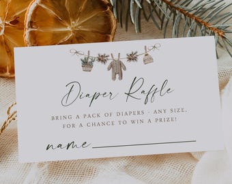 Baby it’s Cold Outside Diaper Raffle Insert Card, Winter Baby Shower Insert, Instant Digital or Printed, BA9425