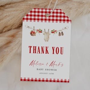 Apple Baby Shower Favor Tags, The Apple of Our Eye Party Favor Tag, Instant Digital or Printed, BA6525