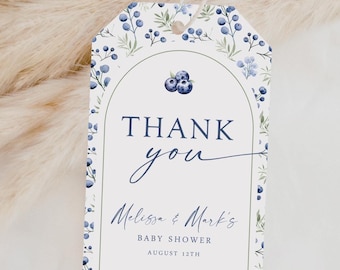 Blueberry Baby Shower Favor Tags, Berry Sweet Party Favor Tag, Instant Digital or Printed, BA22825