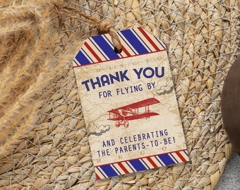 Vintage Airplane Favor Tags | Instant Digital or Printed