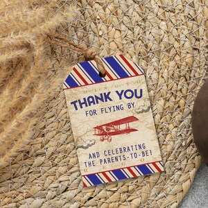 Vintage Airplane Favor Tags | Instant Digital or Printed