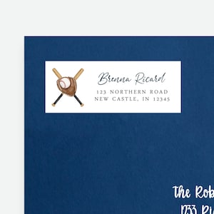 Baseball Return Address Label | Little Slugger Baby Shower Address Label | Instant Editable Digital or Printed | BA-20623
