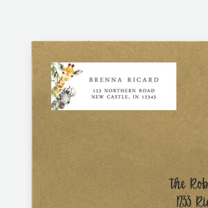 Safari Wild One Return Address Label | Jungle Address Label | Editable Instant Digital or Printed | BA-52623