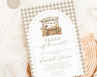 Fresh Off the Market Bridal Shower Invitation, Farmer's Market Shower Invite, Instant Download, BR3325