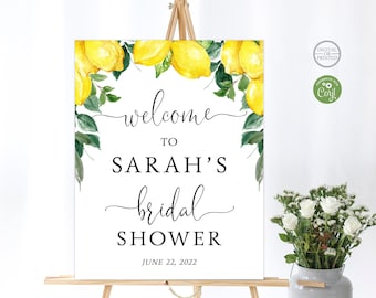 Lemon Welcome Bridal Shower Sign | Bridal Shower Welcome Sign | Instant Digital or Printed