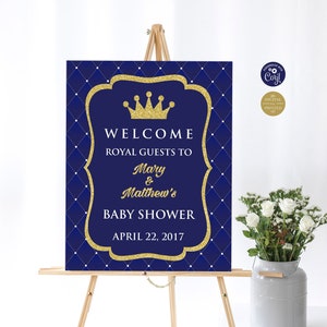 Little Prince Welcome Baby Shower Sign | Editable Instant Digital or Printed