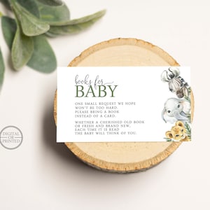 Safari Book Request Insert | Wild One Jungle Books for Baby | Babies Library Insert | Editable Instant Digital or Printed | BA-52623