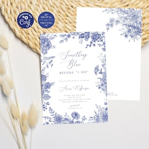 Something Blue Before I Do Bridal Shower Invitation | Blue Floral Bridal Shower Invite | Instant Digital or Printed | BR-31323