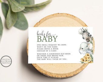 Safari Book Request Insert | Wild One Jungle Books for Baby | Babies Library Insert | Editable Instant Digital or Printed | BA-52623