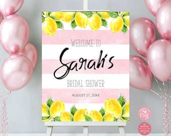 Lemon Welcome Bridal Shower Sign | Bridal Shower Welcome Sign | Editable Digital or Printed