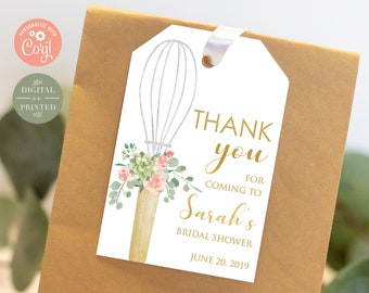 Whisked Away Favor Tags | Kitchen Bridal Shower Favor Tag | Whisk | Instant Digital or Printed