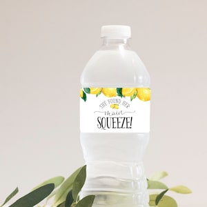 Lemon Water Bottle Label, She Found Her Main Squeeze Bridal Shower Water Bottle Sticker, Printed or Instant Digital