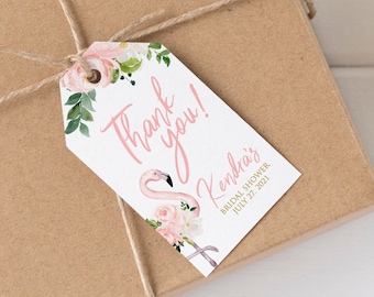 Floral Flamingo Favor Tags | Flamingle Bridal Shower Favor Tag | Let's Flamingle | Instant Digital or Printed