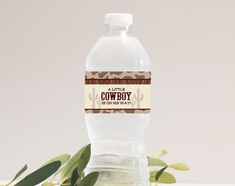 Wild West Water Bottle Label | Cowboy Water Bottle Sticker | Printed or Digital