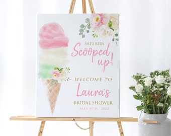 Ice Cream Welcome Bridal Shower Sign | Bridal Shower Welcome Sign | Instant Digital or Printed | BR-22420