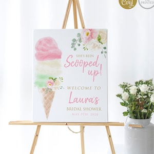 Ice Cream Welcome Bridal Shower Sign | Bridal Shower Welcome Sign | Instant Digital or Printed | BR-22420